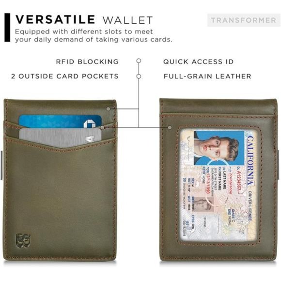 Wallets Slim Front Pocket RFID Blocking Card Holder Minimalist Mini Bifold - Picture 3 of 6